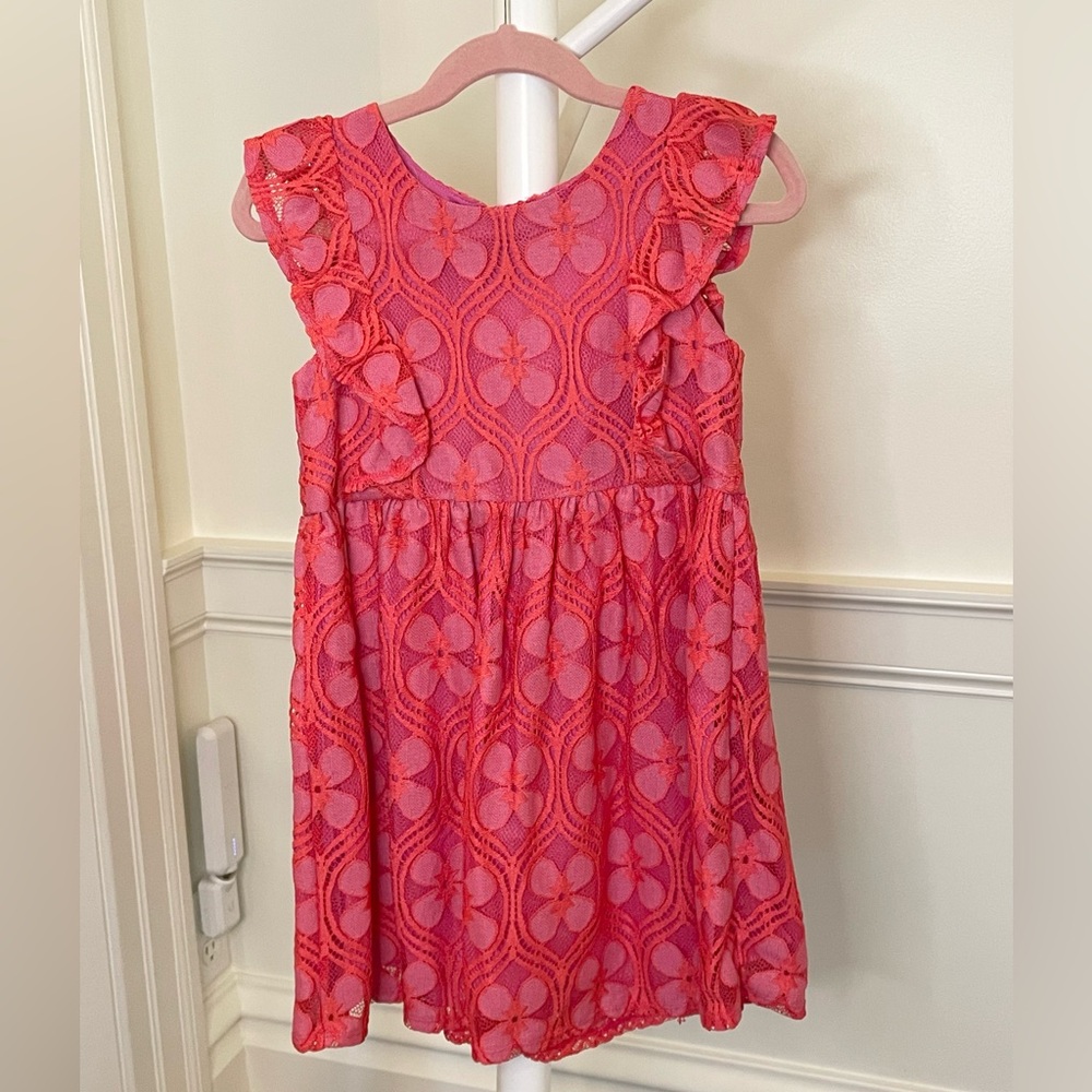 EUC Genuine Kids by OshKosh Pink Lace Dress - size 5T